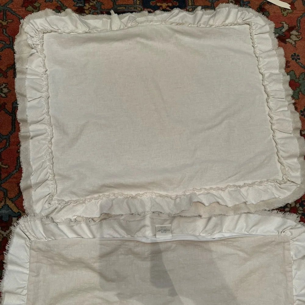 Simply Shabby Chic Linen/Cotton Raw Edge Ruffled Duvet Set - FULL/QUEEN